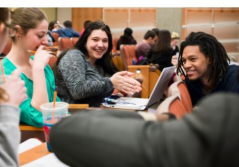 Students in group socializing